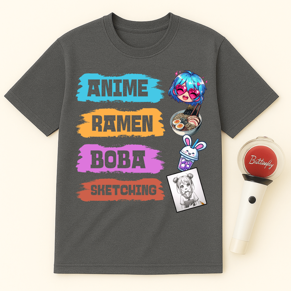 ANIME RAMEN BOBA SKETCHING UNISEX T-SHIRT