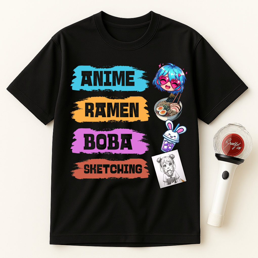 ANIME RAMEN BOBA SKETCHING UNISEX T-SHIRT