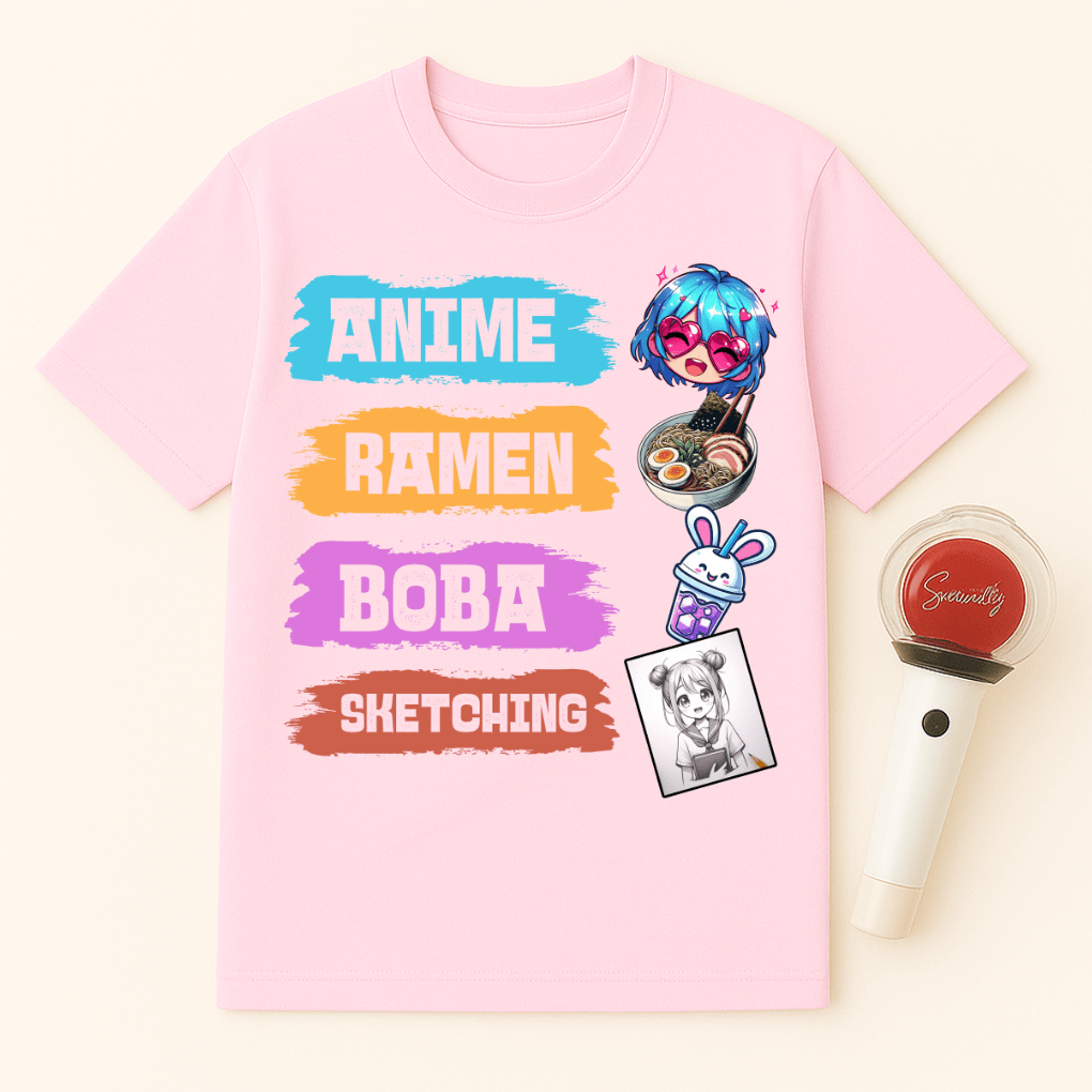 ANIME RAMEN BOBA SKETCHING UNISEX T-SHIRT