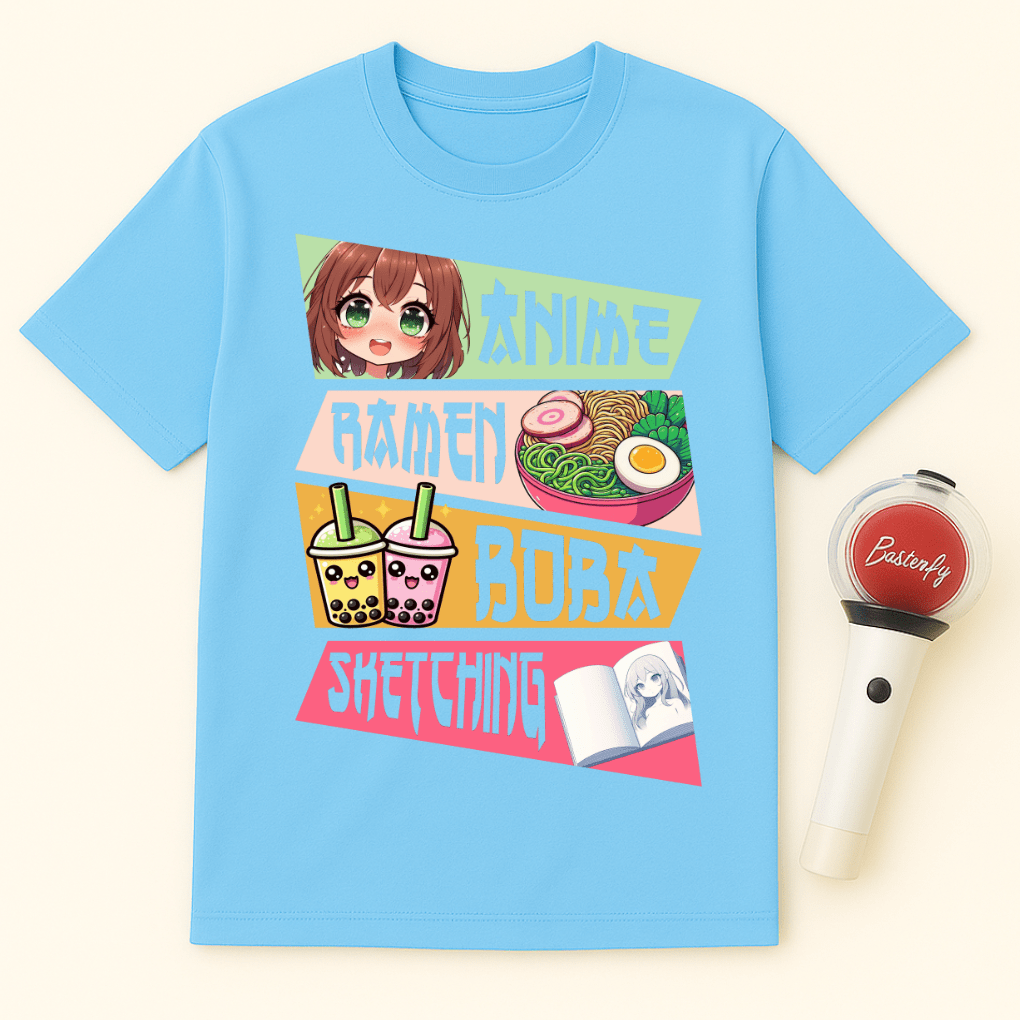 ANIME RAMEN BOBA SKETCHING UNISEX T-SHIRT