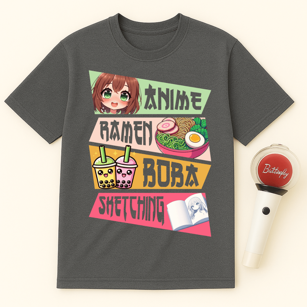 ANIME RAMEN BOBA SKETCHING UNISEX T-SHIRT