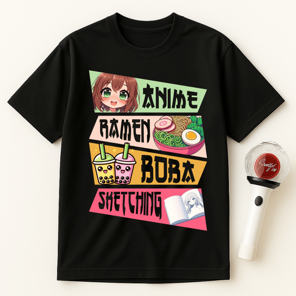 ANIME RAMEN BOBA SKETCHING UNISEX T-SHIRT