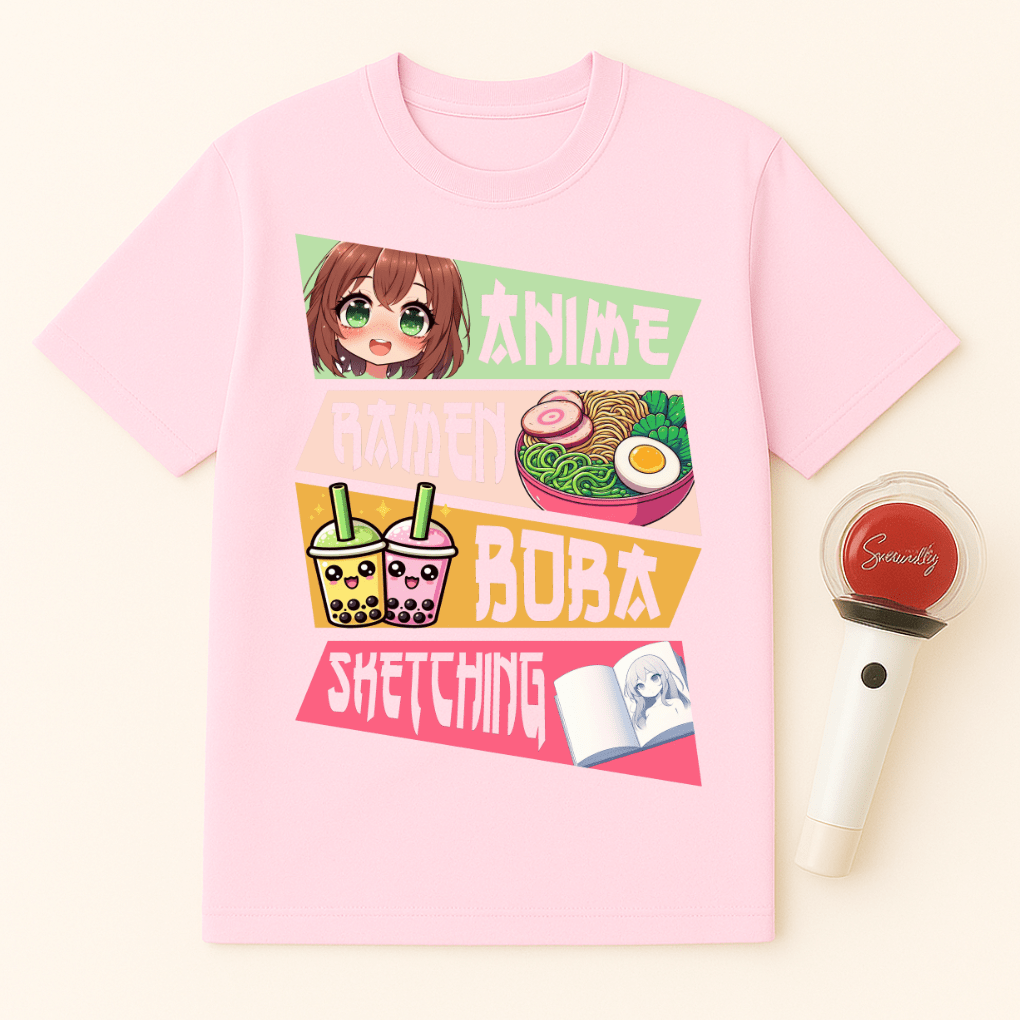 ANIME RAMEN BOBA SKETCHING UNISEX T-SHIRT