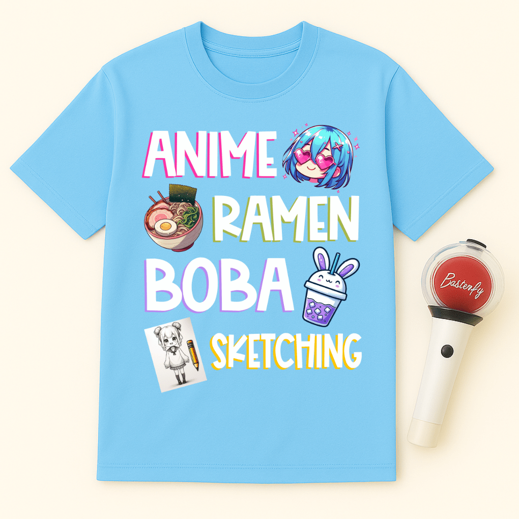 ANIME RAMEN BOBA SKETCHING UNISEX T-SHIRT