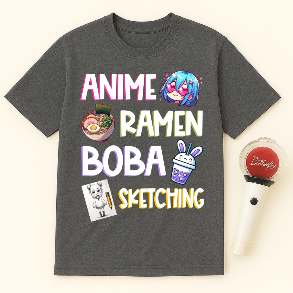 ANIME RAMEN BOBA SKETCHING UNISEX T-SHIRT