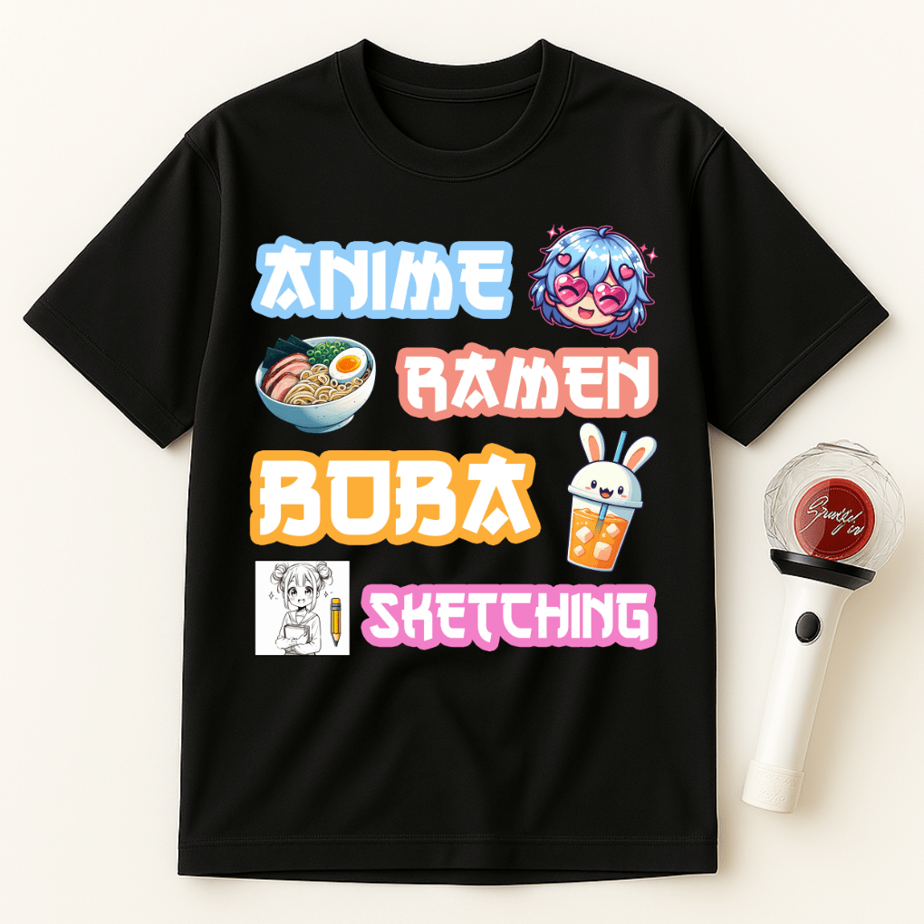 ANIME RAMEN BOBA SKETCH UNISEX T-SHIRT