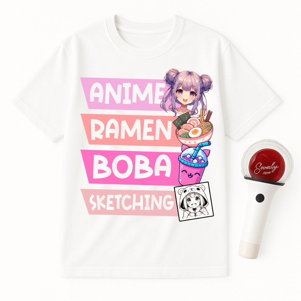 ANIME RAMEN BOBA SKETCH UNISEX T-SHIRT