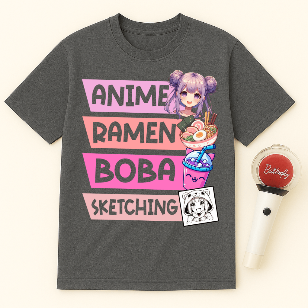 ANIME RAMEN BOBA SKETCH UNISEX T-SHIRT