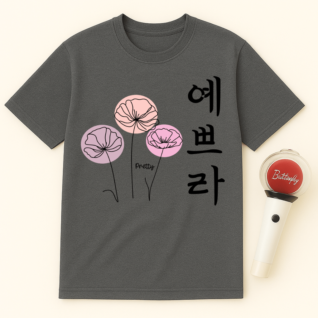 FLOWERS HANGUL UNISEX T-SHIRT