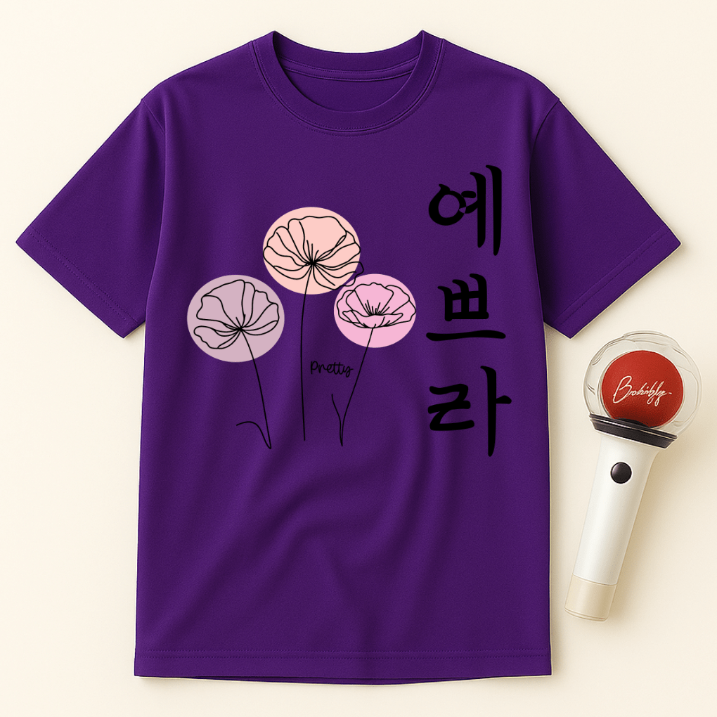 FLOWERS HANGUL UNISEX T-SHIRT