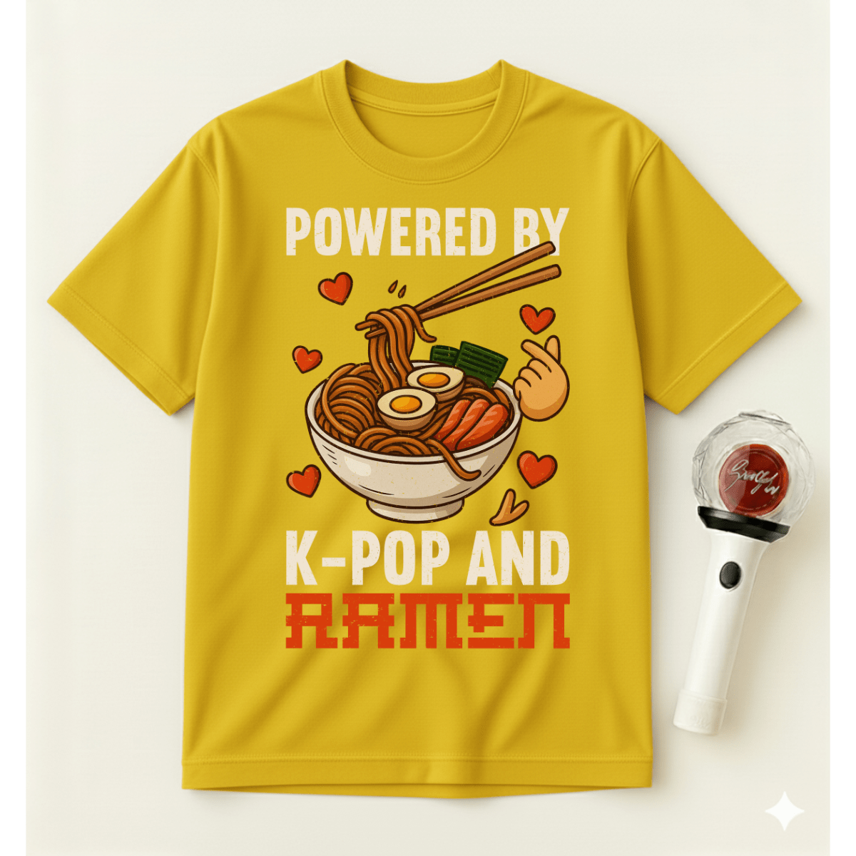 POWERED BY K-POP AND RAMEN T-SHIRT