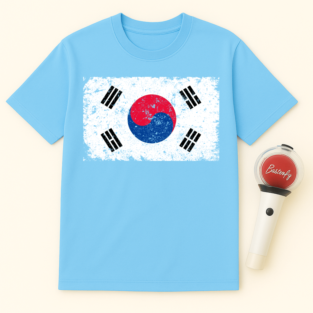 DISTRESSED KOREAN FLAG UNISEX T-SHIRT