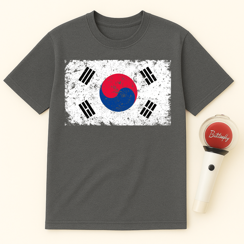 DISTRESSED KOREAN FLAG UNISEX T-SHIRT