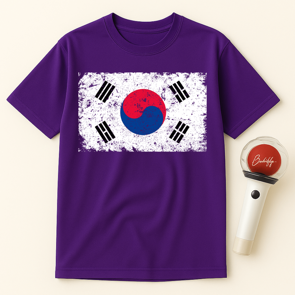 DISTRESSED KOREAN FLAG UNISEX T-SHIRT
