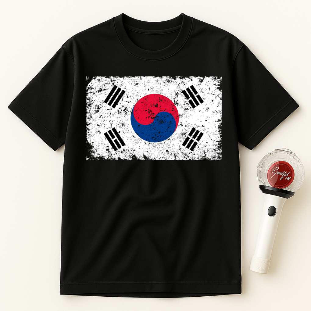 DISTRESSED KOREAN FLAG UNISEX T-SHIRT