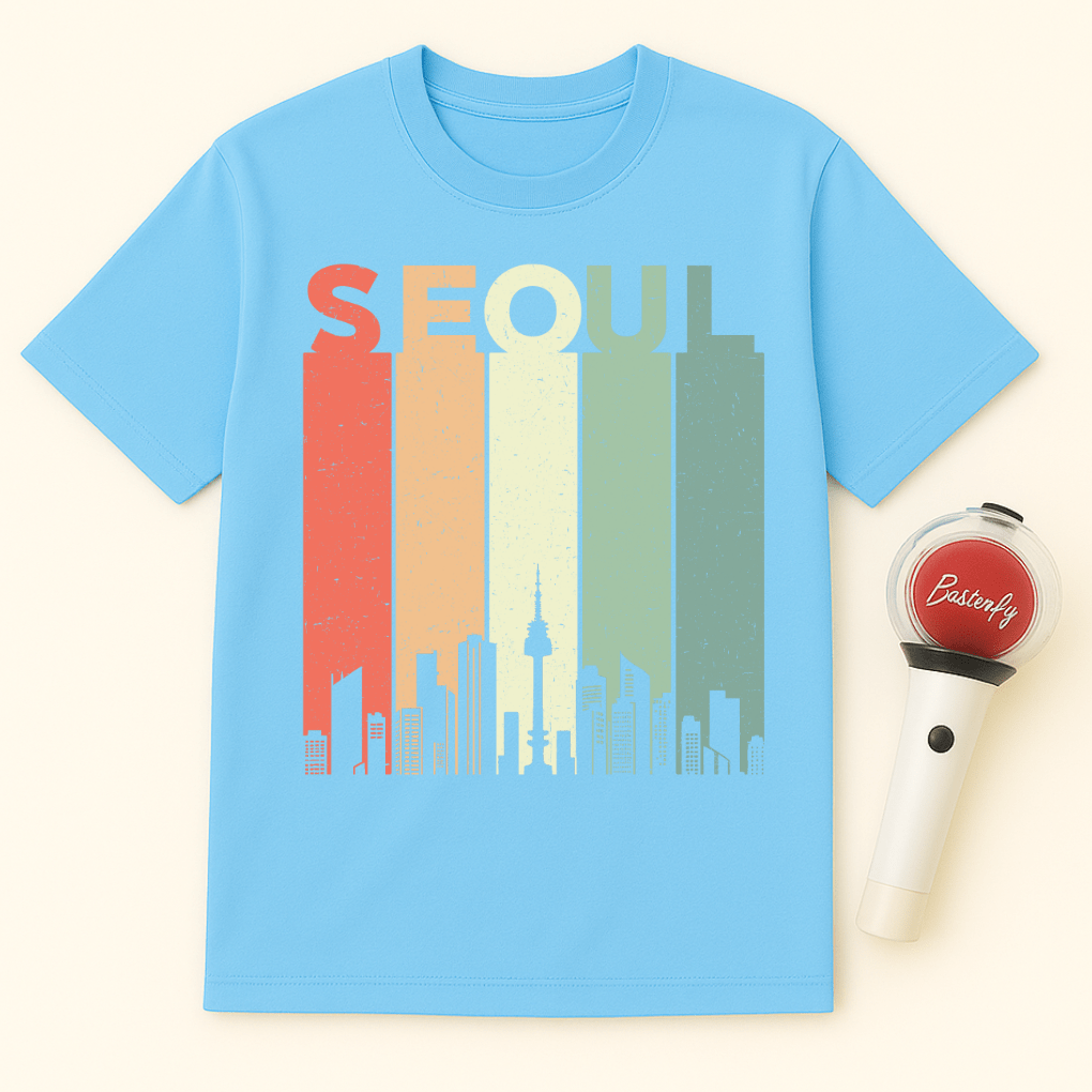 SEOUL SKYLINE RETRO UNISEX T-SHIRT