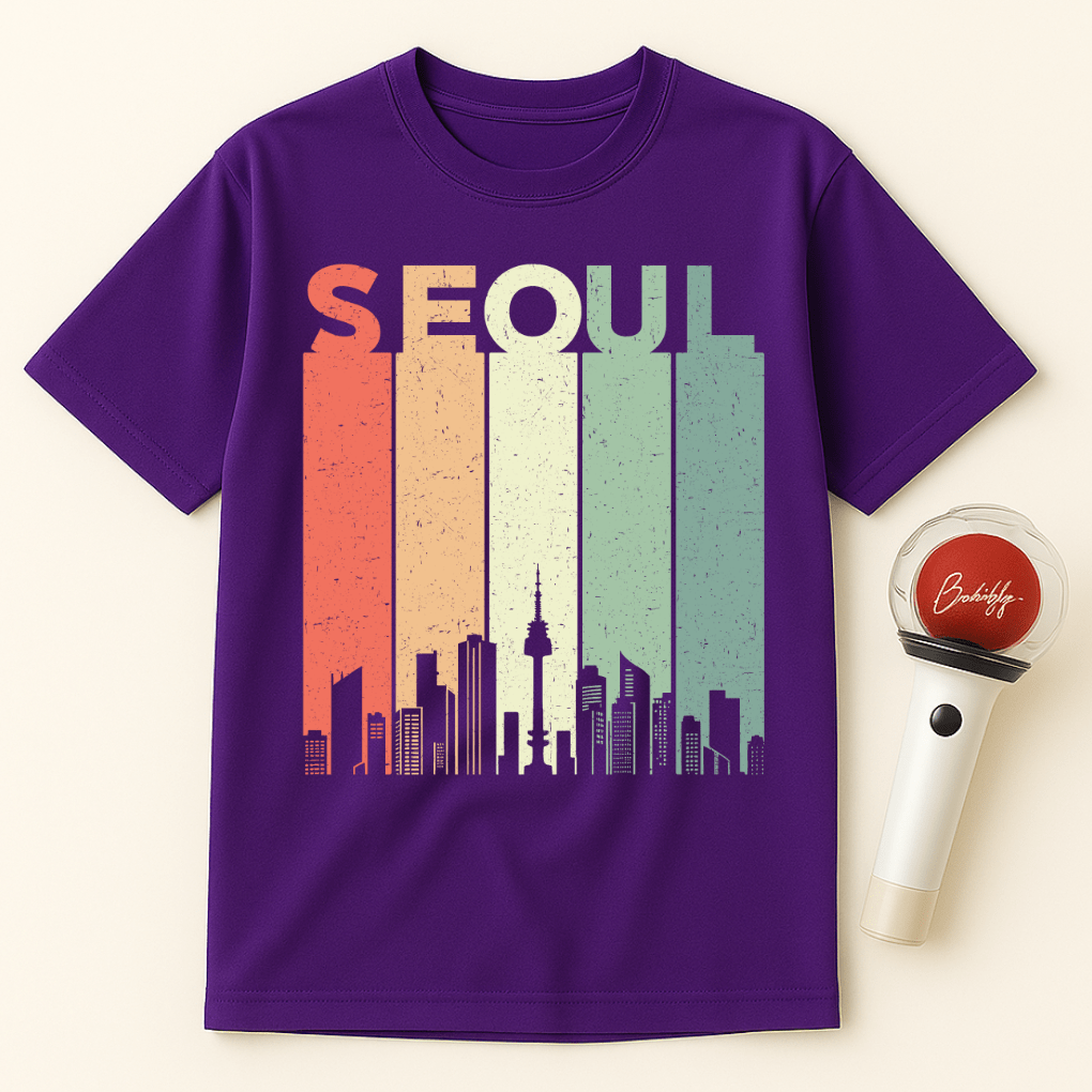 SEOUL SKYLINE RETRO UNISEX T-SHIRT