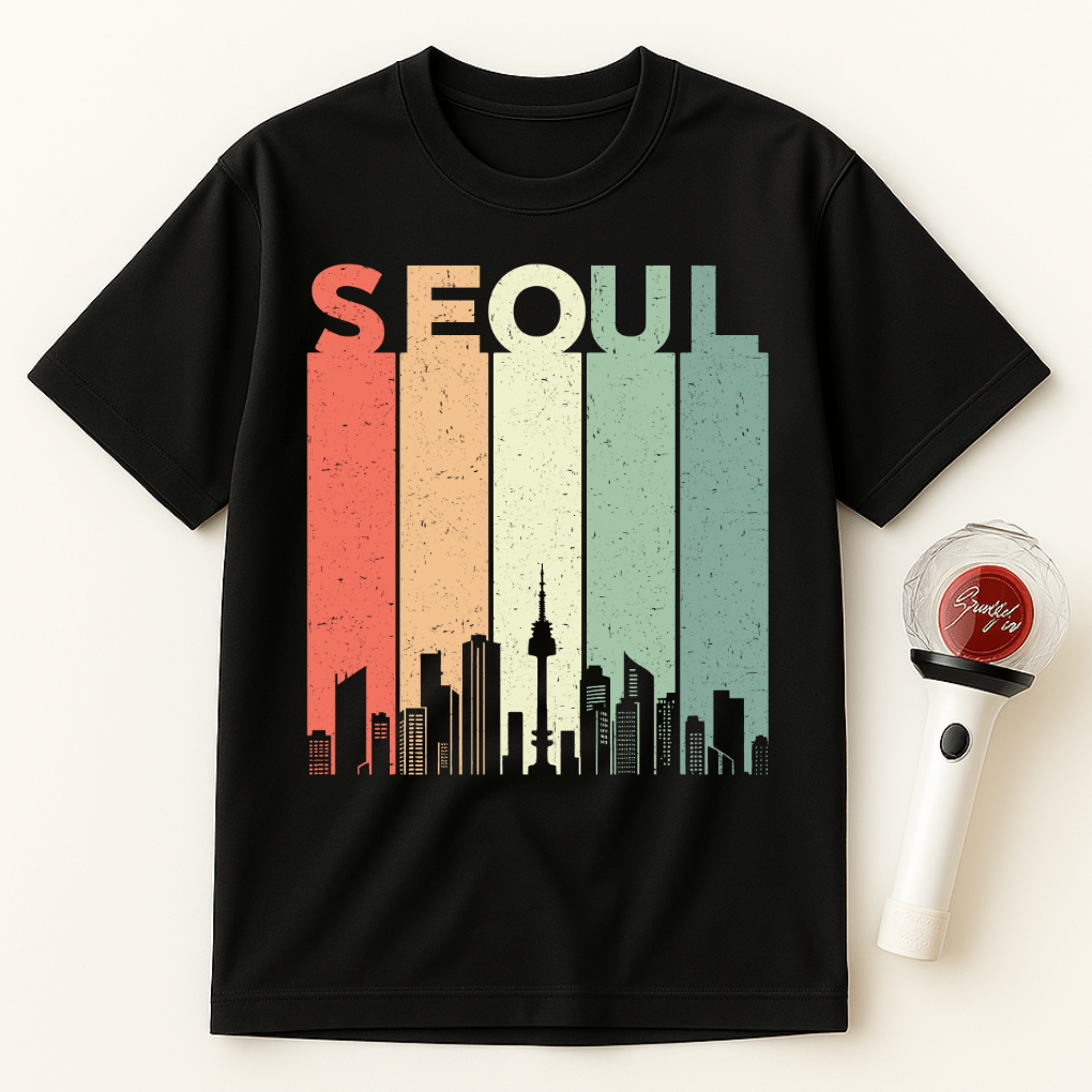 SEOUL SKYLINE RETRO UNISEX T-SHIRT