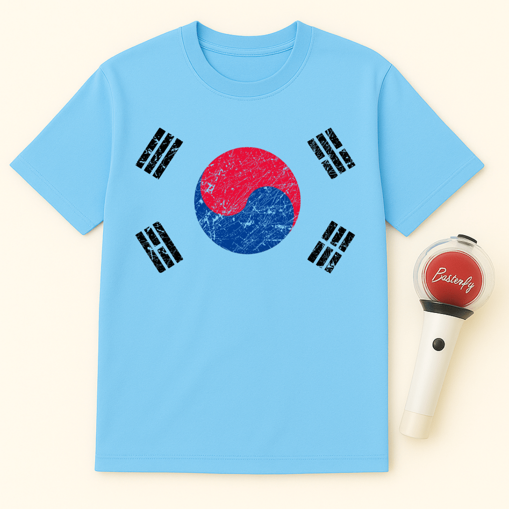 DISTRESSED KOREA FLAG UNISEX T-SHIRT
