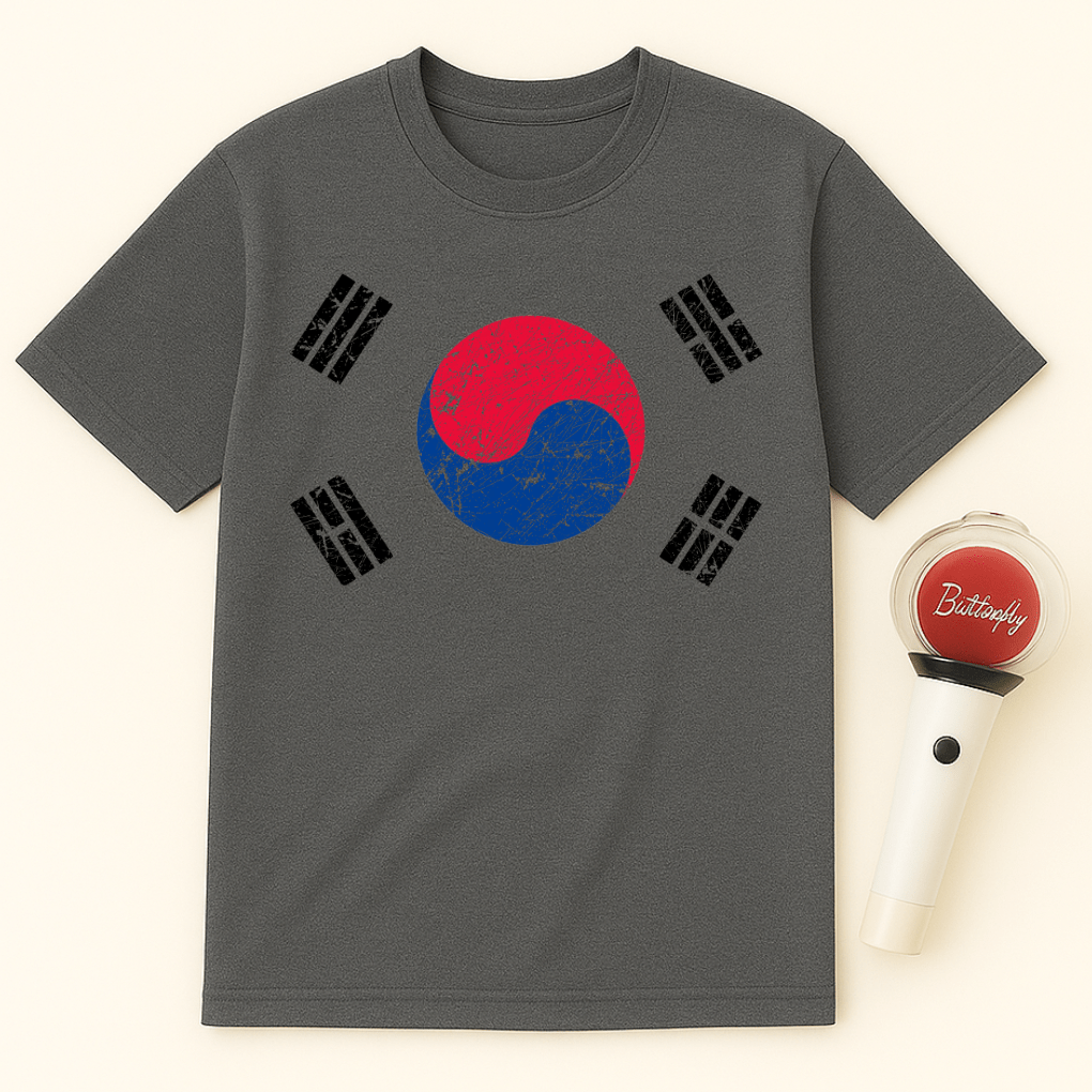 DISTRESSED KOREA FLAG UNISEX T-SHIRT