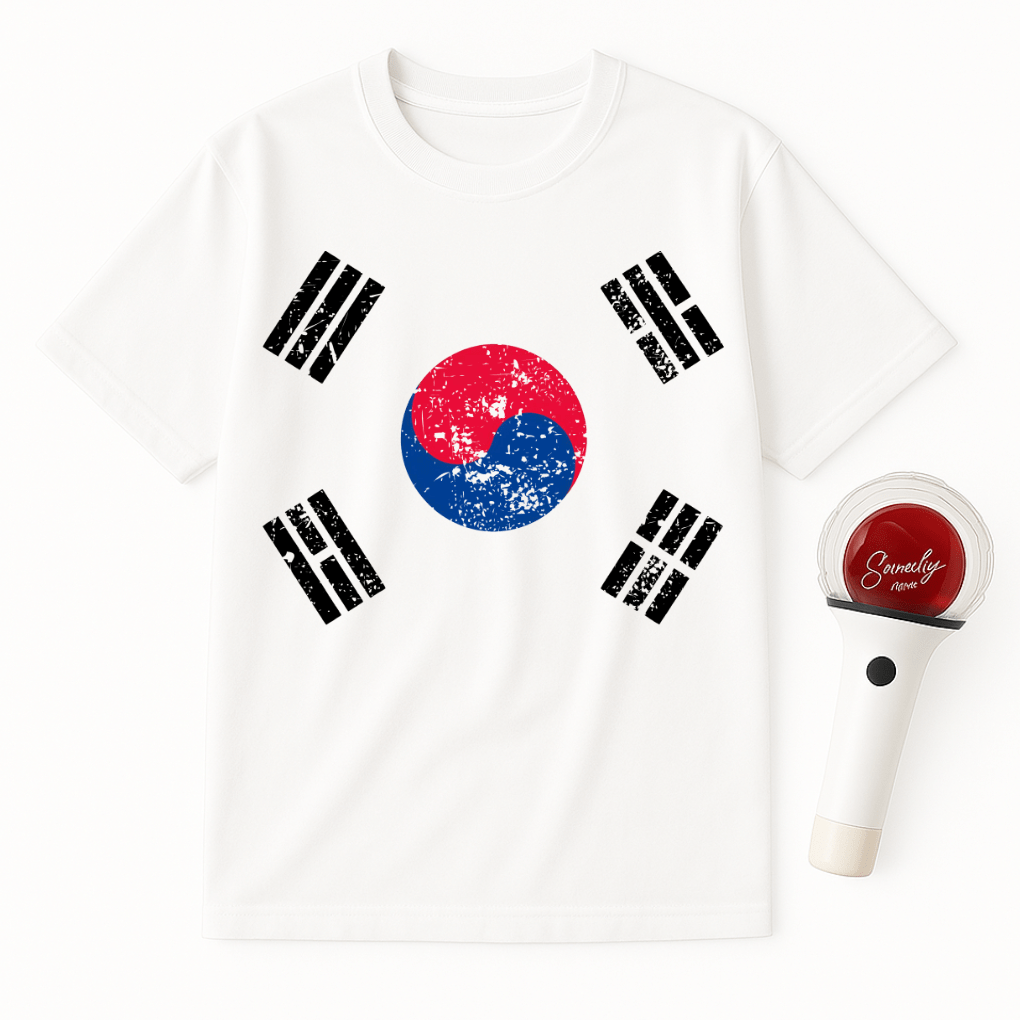 DISTRESSED KOREA FLAG UNISEX T-SHIRT