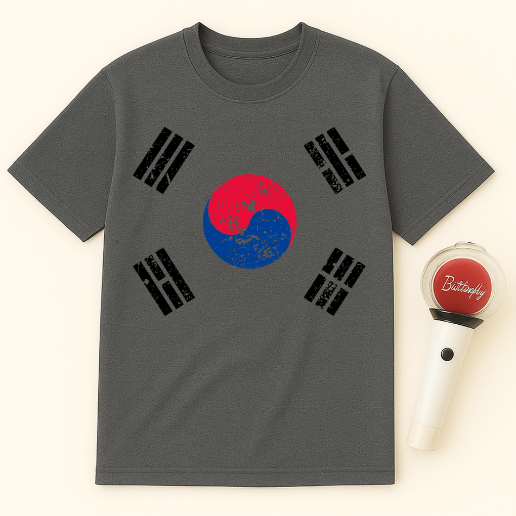 DISTRESSED KOREA FLAG UNISEX T-SHIRT