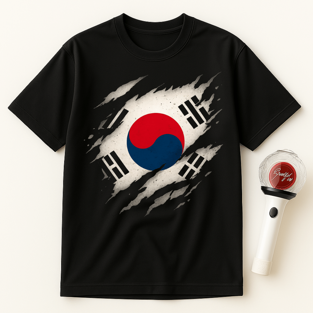 RIPPED KOREA FLAG UNISEX T-SHIRT