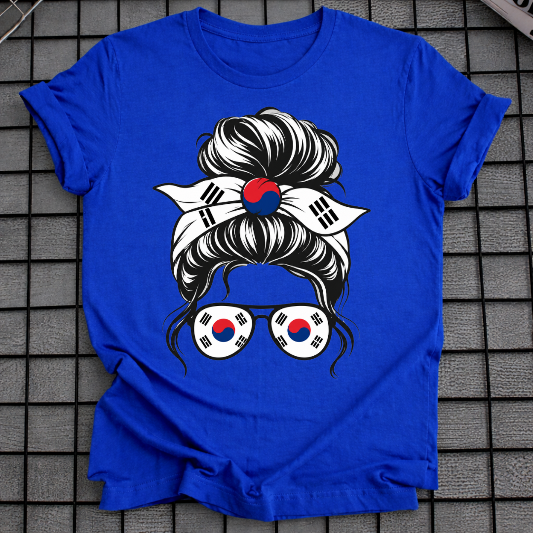 KOREAN FLAG MESSY BUN T-SHIRT