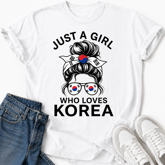 JUST A GIRL WITH A LOVE FOR KOREA T-SHIRT