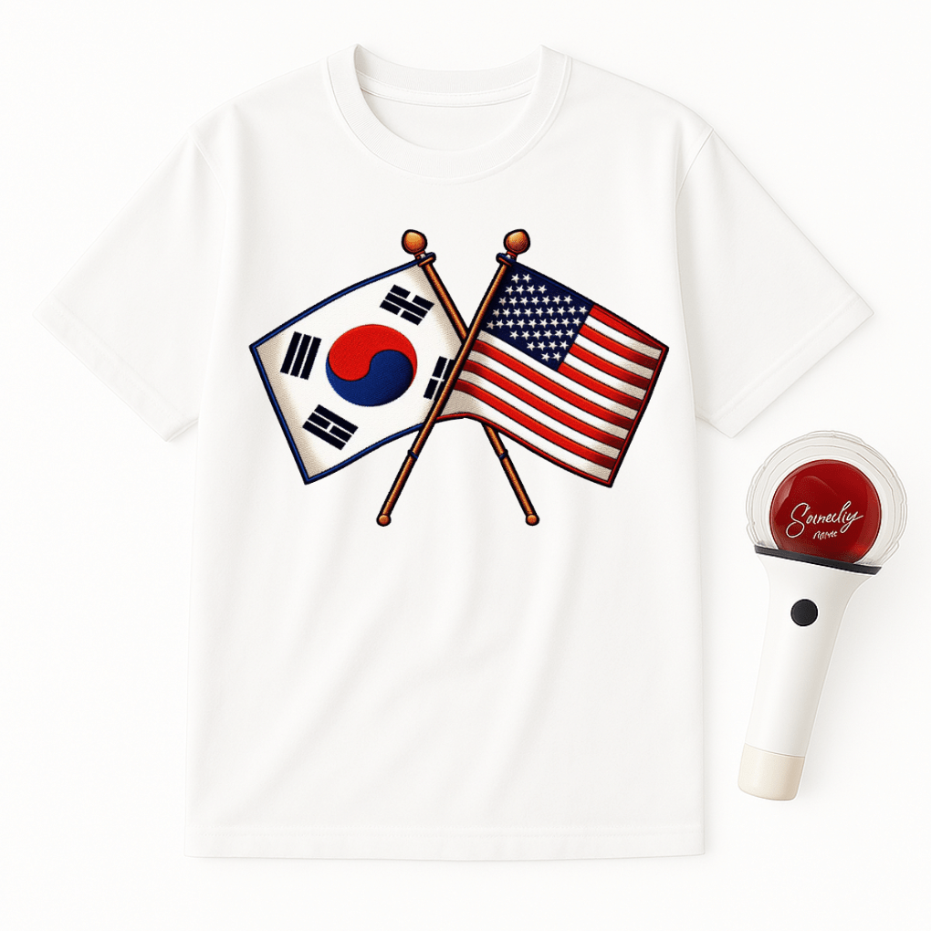 USA KOREA CROSSED FLAGS UNISEX T-SHIRT