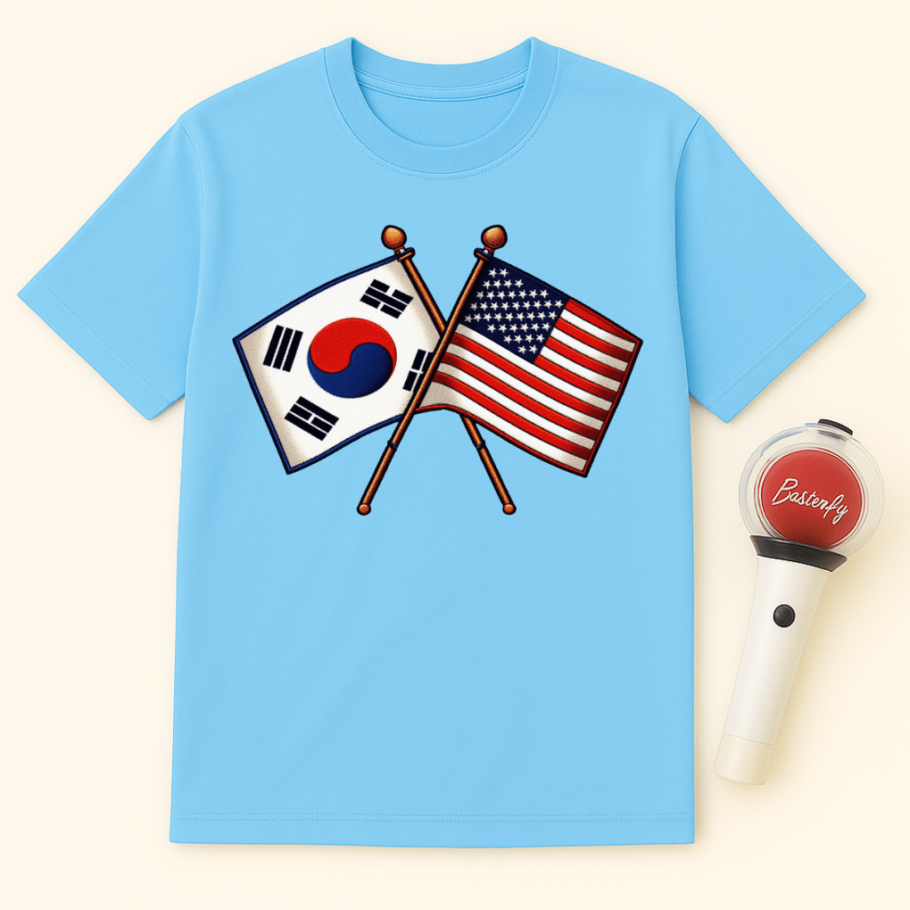 USA KOREA CROSSED FLAGS UNISEX T-SHIRT