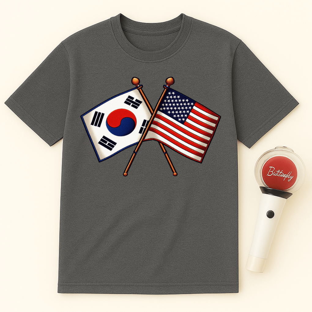 USA KOREA CROSSED FLAGS UNISEX T-SHIRT