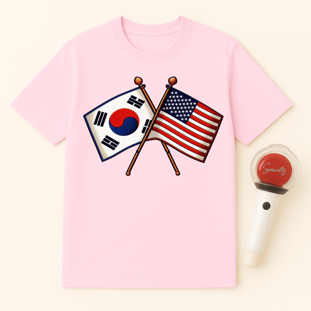 USA KOREA CROSSED FLAGS UNISEX T-SHIRT