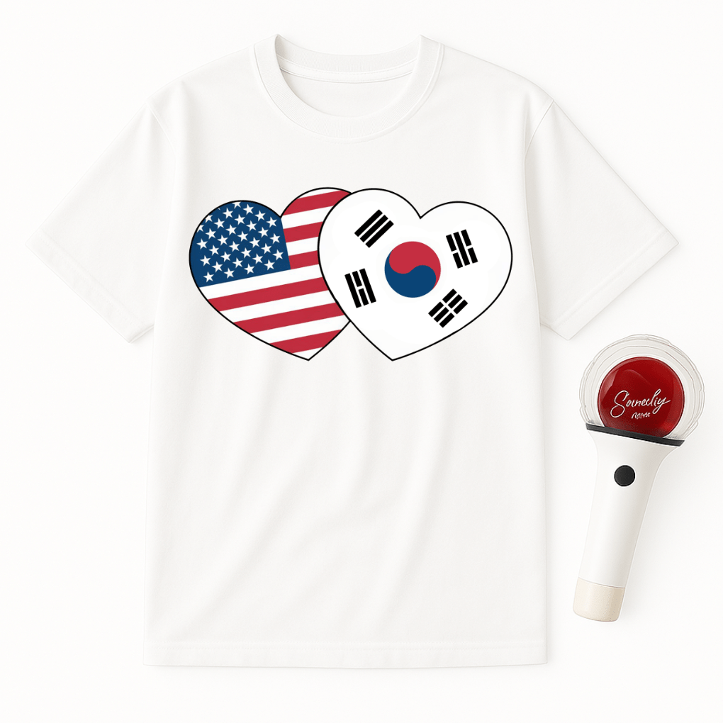 USA KOREA HEART T-SHIRT