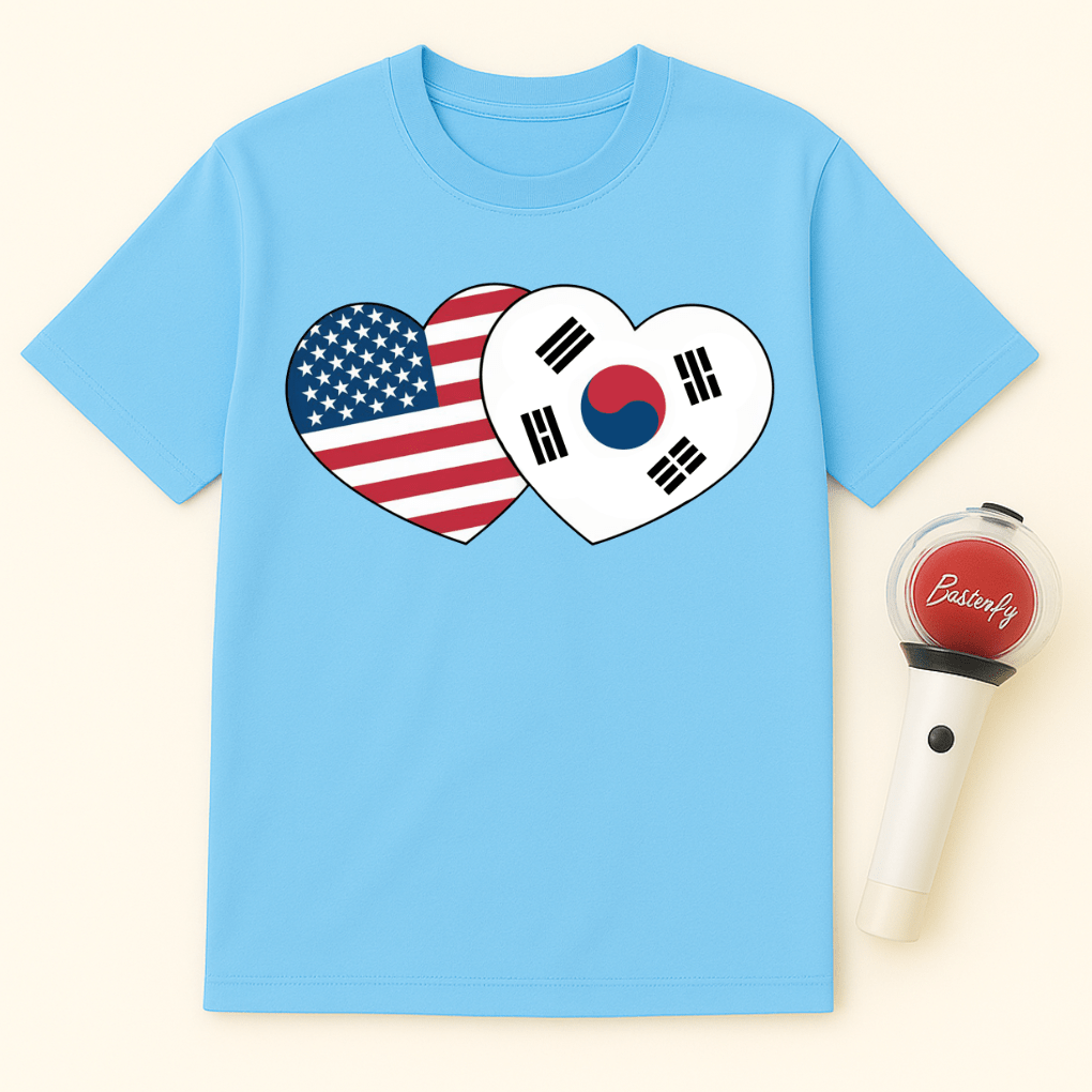 USA KOREA HEART T-SHIRT