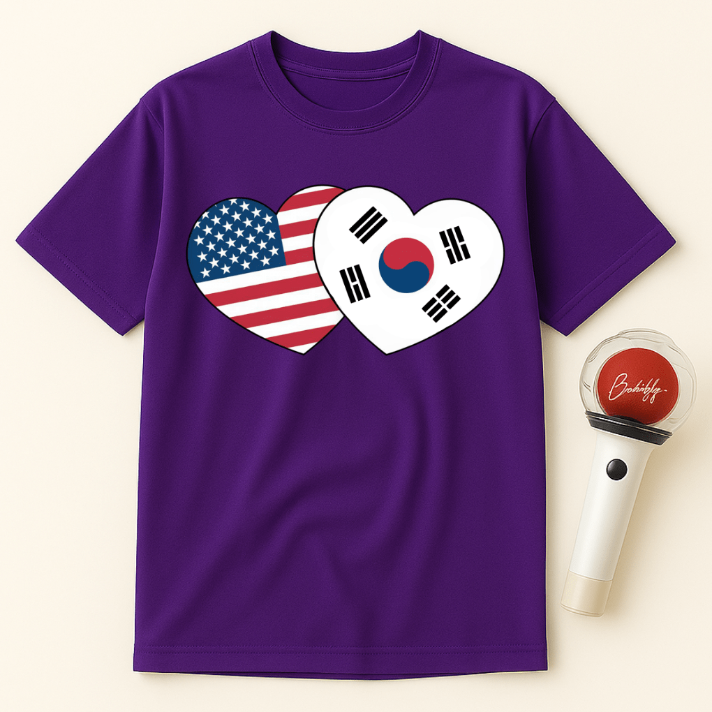 USA KOREA HEART T-SHIRT