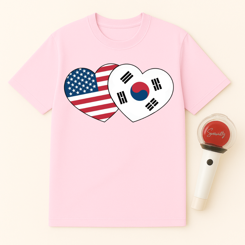 USA KOREA HEART T-SHIRT