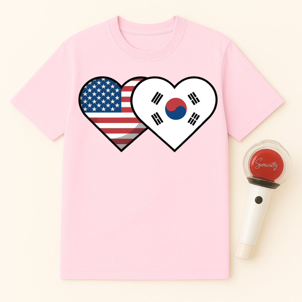 USA KOREA HEART UNISEX T-SHIRT