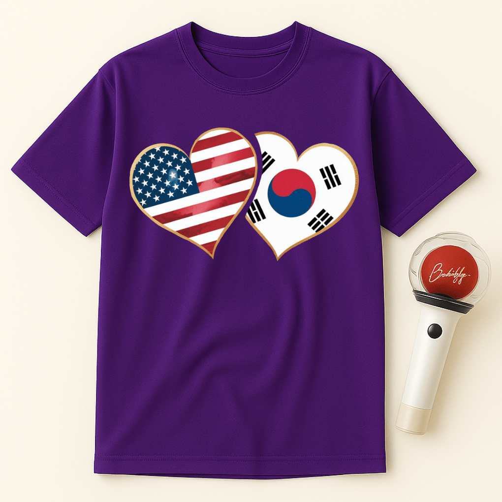 USA KOREA HEARTS UNISEX T-SHIRT