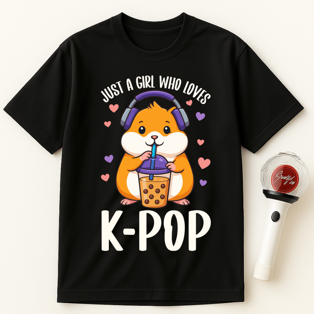 JUST A GIRL WHO LOVES K-POP AND BUBBLE TEA UNISEX T-SHIRT