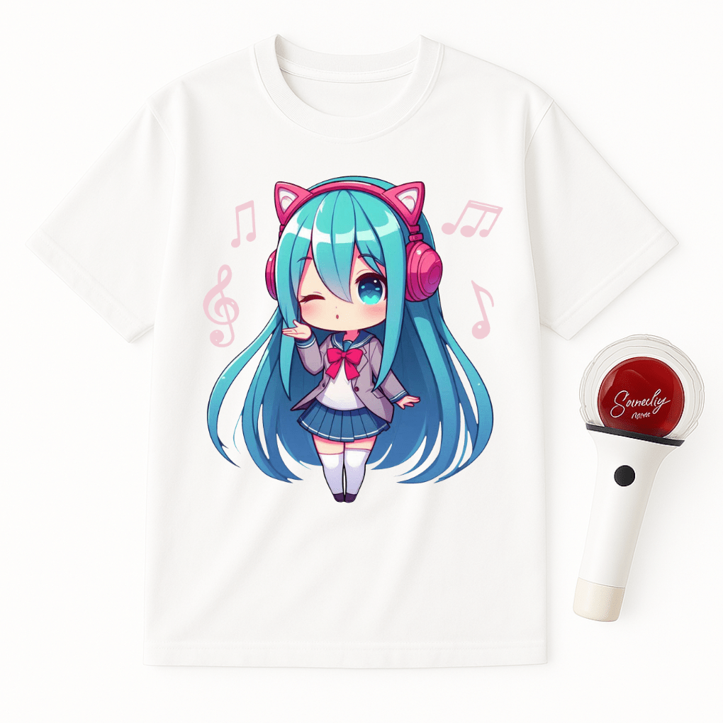BLUE HAIRED CHIBI GIRL T-SHIRT
