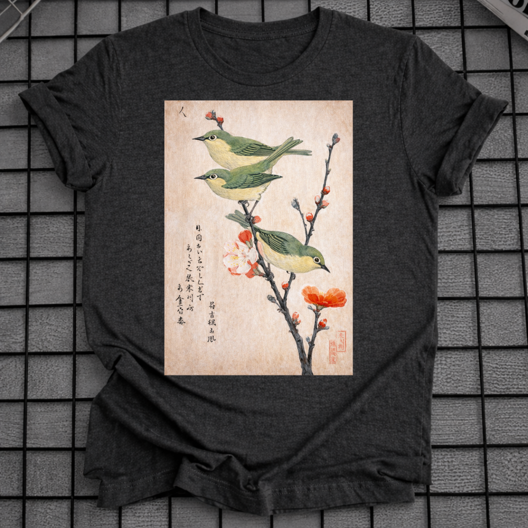JAPANISCHES VOGELBLÜTEN-T-SHIRT