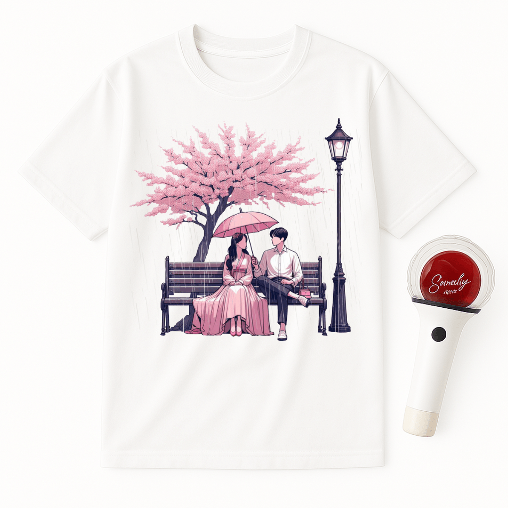 K-DRAMA ROMANTIC BENCH SCENE UNISEX T-SHIRT
