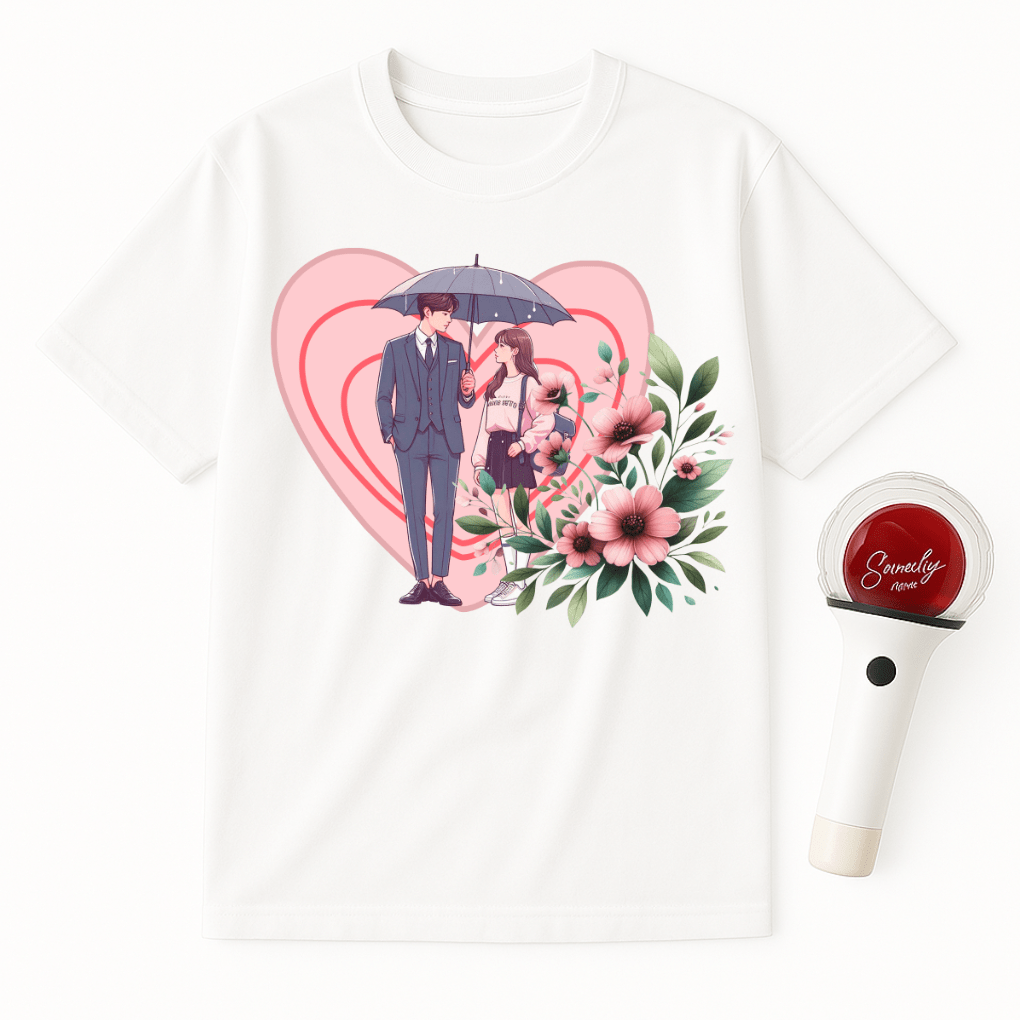 K-DRAMA COUPLE UNDER UMBRELLA UNISEX T-SHIRT