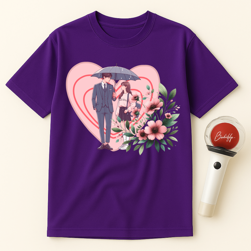 K-DRAMA COUPLE UNDER UMBRELLA UNISEX T-SHIRT