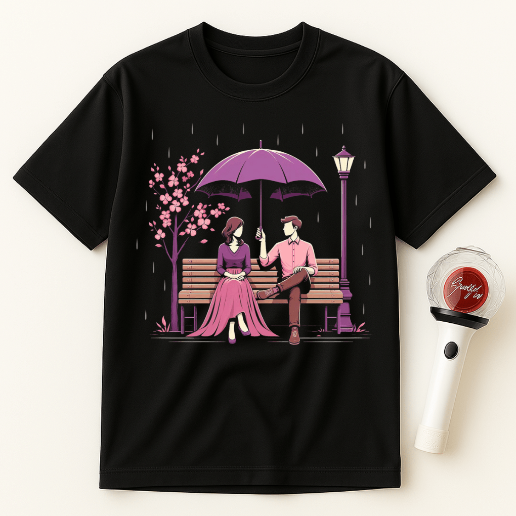 ROMANTIC K-DRAMA RAINY BENCH UNISEX T-SHIRT