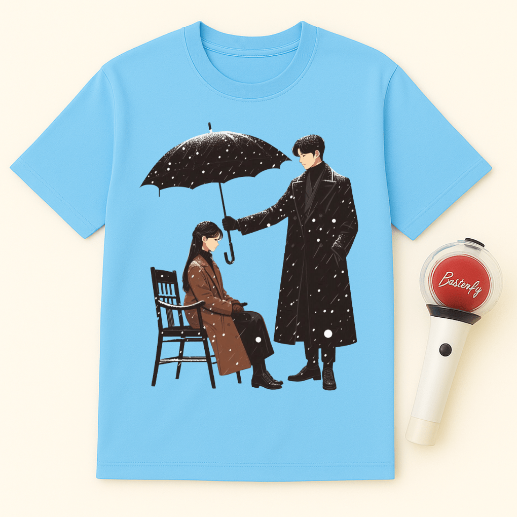 K-DRAMA UMBRELLA ROMANTIC SCENE UNISEX T-SHIRT