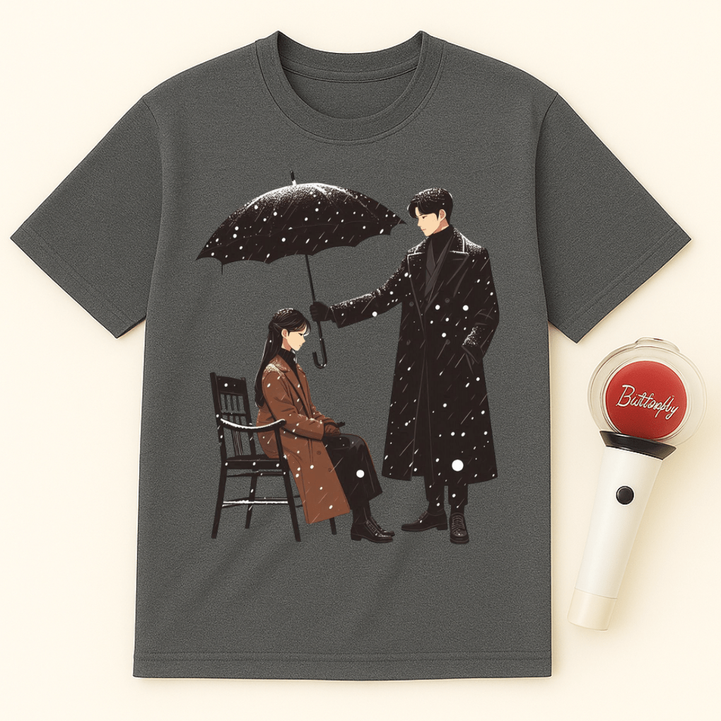 K-DRAMA UMBRELLA ROMANTIC SCENE UNISEX T-SHIRT