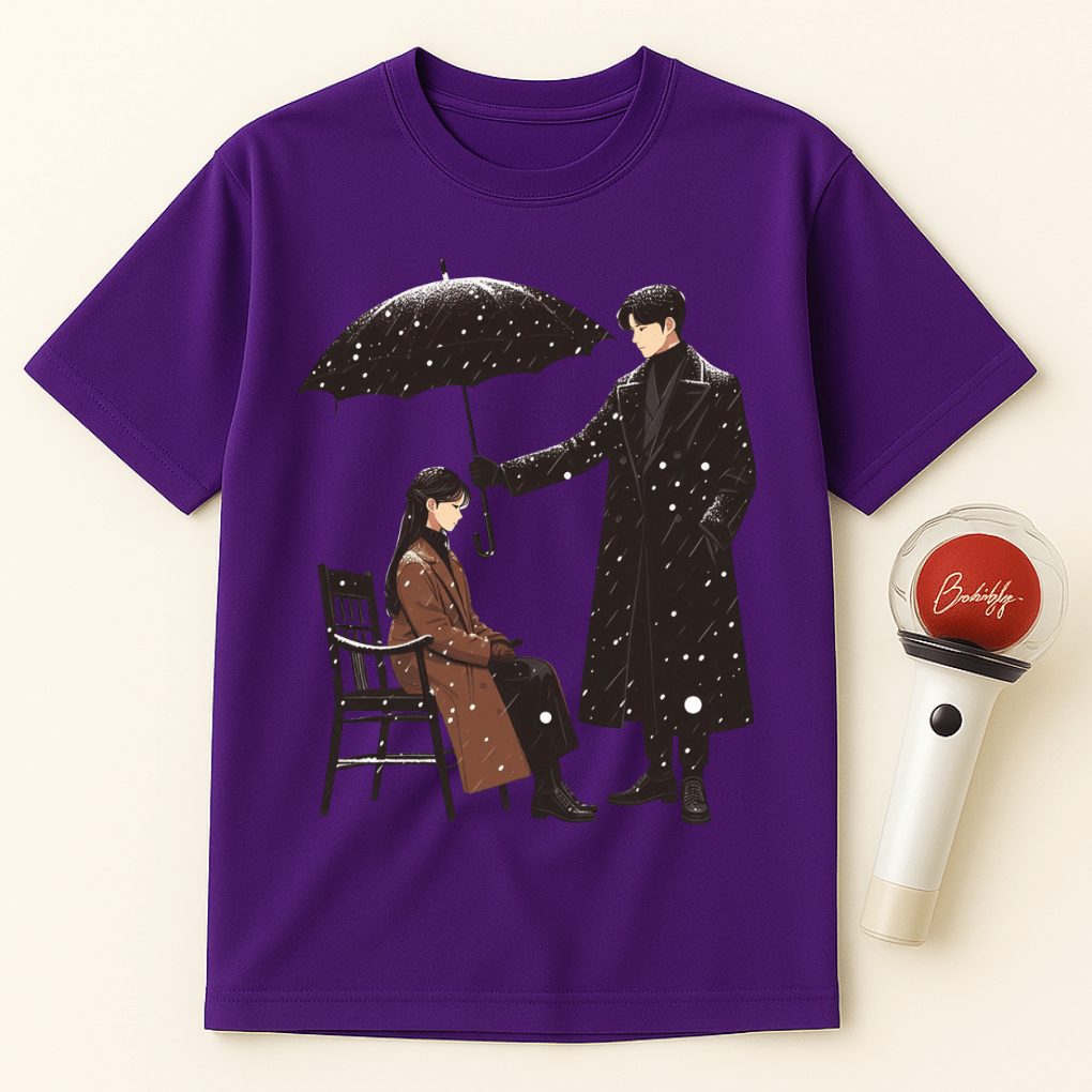 K-DRAMA UMBRELLA ROMANTIC SCENE UNISEX T-SHIRT