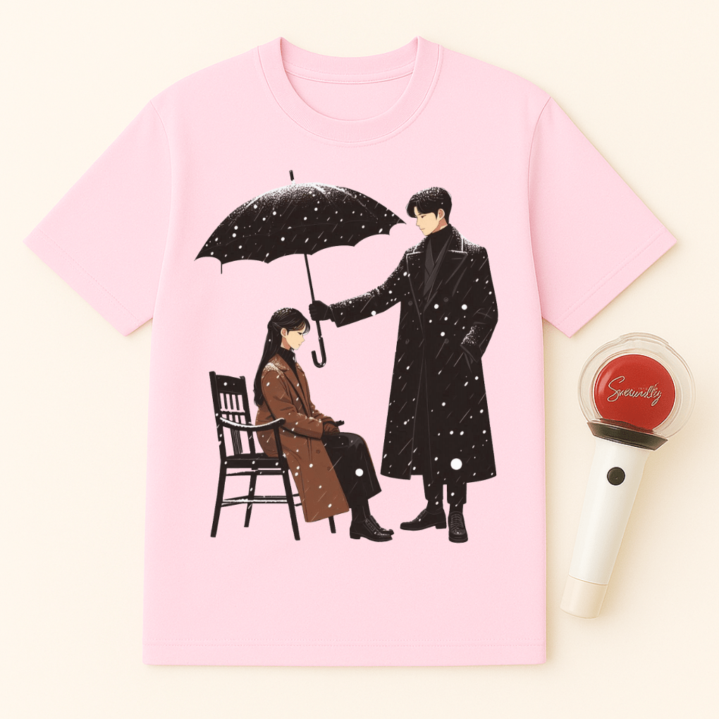 K-DRAMA UMBRELLA ROMANTIC SCENE UNISEX T-SHIRT